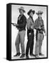 RIO BRAVO, 1959 directed by HOWARD HAWKS John Wayne, Dean Martin and Ricky Nelson (b/w photo)-null-Framed Stretched Canvas