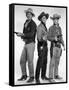 RIO BRAVO, 1959 directed by HOWARD HAWKS John Wayne, Dean Martin and Ricky Nelson (b/w photo)-null-Framed Stretched Canvas