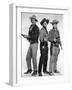 RIO BRAVO, 1959 directed by HOWARD HAWKS John Wayne, Dean Martin and Ricky Nelson (b/w photo)-null-Framed Photo