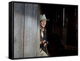 RIO BRAVO, 1959 directed by HOWARD HAWKS John Wayne (photo)-null-Framed Stretched Canvas