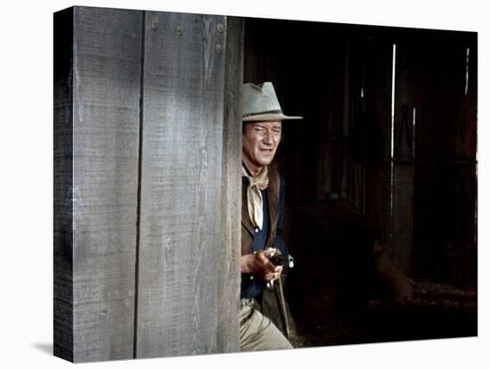 RIO BRAVO, 1959 directed by HOWARD HAWKS John Wayne (photo)-null-Stretched Canvas