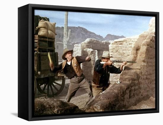 RIO BRAVO, 1959 directed by HOWARD HAWKS John Wayne (photo)-null-Framed Stretched Canvas