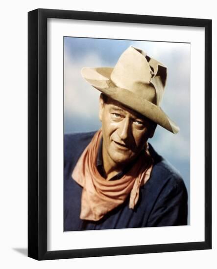 RIO BRAVO, 1959 directed by HOWARD HAWKS John Wayne (photo)-null-Framed Photo