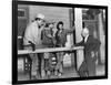 RIO BRAVO, 1959 directed by HOWARD HAWKS On the set, John Wayne, Dean Martin and Ricky Nelson with -null-Framed Photo