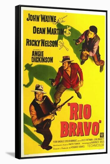 Rio Bravo, Australian Movie Poster, 1959-null-Framed Stretched Canvas