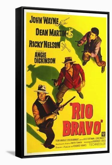 Rio Bravo, Australian Movie Poster, 1959-null-Framed Stretched Canvas