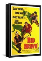 Rio Bravo, Australian Movie Poster, 1959-null-Framed Stretched Canvas