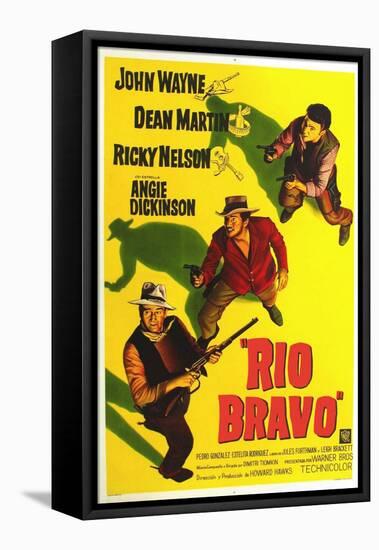 Rio Bravo, Australian Movie Poster, 1959-null-Framed Stretched Canvas