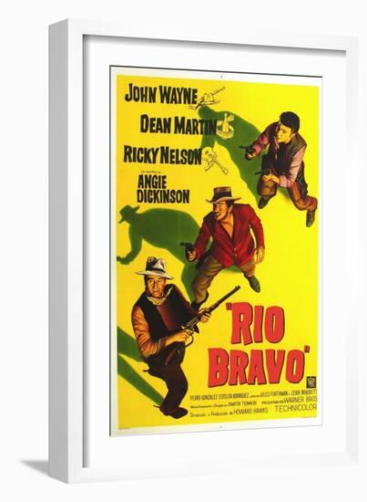 Rio Bravo, Australian Movie Poster, 1959-null-Framed Art Print