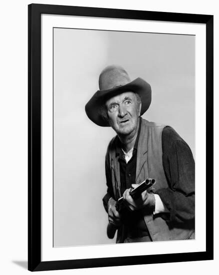 Rio Bravo by Howard Hawks with Walter Brennan, 1959 (b/w photo)-null-Framed Photo