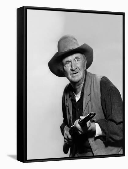 Rio Bravo by Howard Hawks with Walter Brennan, 1959 (b/w photo)-null-Framed Stretched Canvas