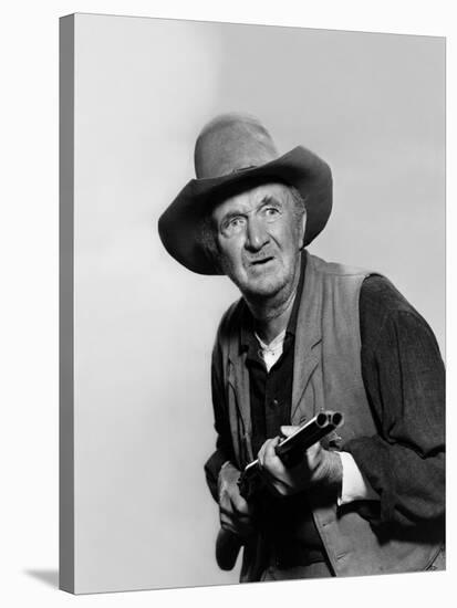 Rio Bravo by Howard Hawks with Walter Brennan, 1959 (b/w photo)-null-Stretched Canvas