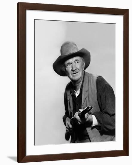 Rio Bravo by Howard Hawks with Walter Brennan, 1959 (b/w photo)-null-Framed Photo