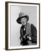 Rio Bravo by Howard Hawks with Walter Brennan, 1959 (b/w photo)-null-Framed Photo