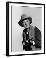 Rio Bravo by Howard Hawks with Walter Brennan, 1959 (b/w photo)-null-Framed Photo