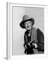 Rio Bravo by Howard Hawks with Walter Brennan, 1959 (b/w photo)-null-Framed Photo