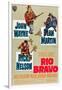 RIO BRAVO, clockwise: John Wayne, Dean Martin, Ricky Nelson on German poster art, 1959.-null-Framed Art Print