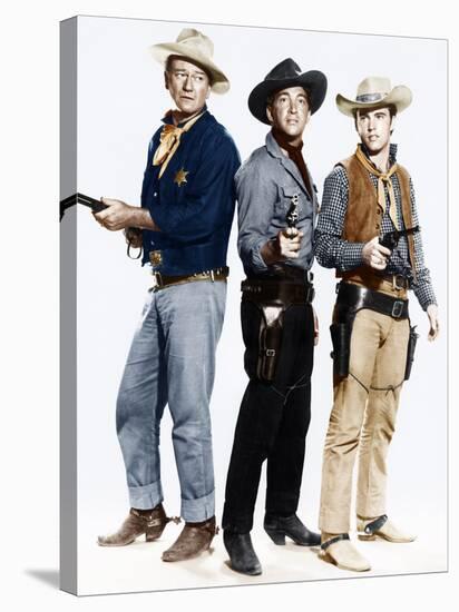 RIO BRAVO, from left: John Wayne, Dean Martin, Ricky Nelson, 1959-null-Stretched Canvas