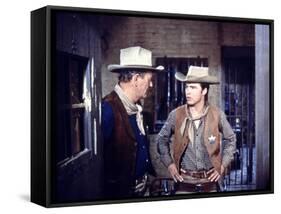 Rio Bravo, from Left: John Wayne, Ricky Nelson, 1959-null-Framed Stretched Canvas