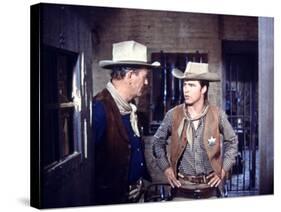 Rio Bravo, from Left: John Wayne, Ricky Nelson, 1959-null-Stretched Canvas