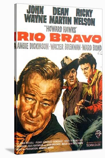 Rio Bravo, German Movie Poster, 1959-null-Stretched Canvas