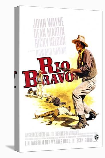 Rio Bravo, German Movie Poster, 1959-null-Stretched Canvas