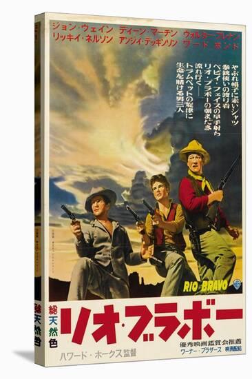 Rio Bravo, Japanese Movie Poster, 1959-null-Stretched Canvas