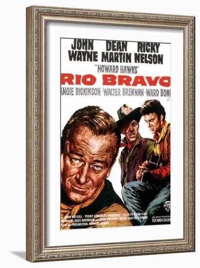 Rio Bravo, John Wayne, Dean Martin, Ricky Nelson, 1959-null-Framed Art Print