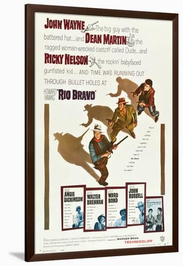 RIO BRAVO, John Wayne, Dean Martin, Ricky Nelson, 1959-null-Framed Art Print