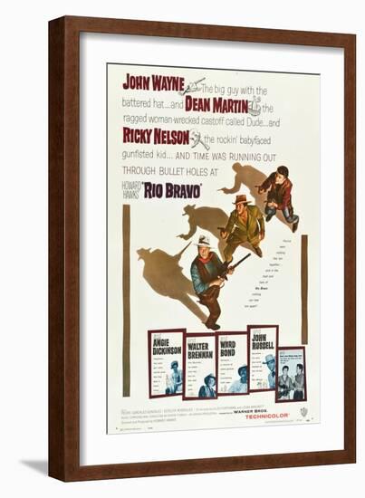 RIO BRAVO, John Wayne, Dean Martin, Ricky Nelson, 1959-null-Framed Art Print