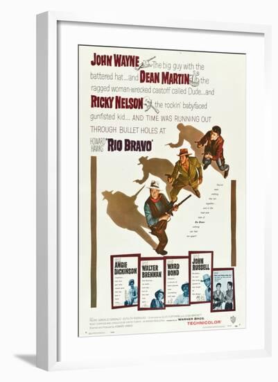 RIO BRAVO, John Wayne, Dean Martin, Ricky Nelson, 1959-null-Framed Art Print