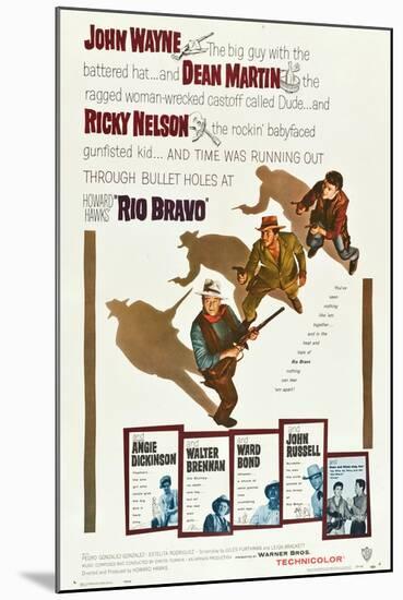 RIO BRAVO, John Wayne, Dean Martin, Ricky Nelson, 1959-null-Mounted Art Print