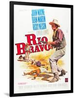 RIO BRAVO, John Wayne on French poster art, 1959.-null-Framed Art Print