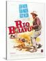 RIO BRAVO, John Wayne on French poster art, 1959.-null-Stretched Canvas