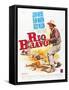 RIO BRAVO, John Wayne on French poster art, 1959.-null-Framed Stretched Canvas