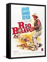 RIO BRAVO, John Wayne on French poster art, 1959.-null-Framed Stretched Canvas