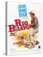 RIO BRAVO, John Wayne on French poster art, 1959.-null-Stretched Canvas