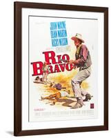 RIO BRAVO, John Wayne on French poster art, 1959.-null-Framed Art Print