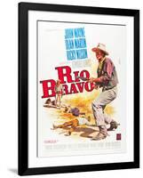 RIO BRAVO, John Wayne on French poster art, 1959.-null-Framed Art Print