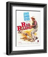 RIO BRAVO, John Wayne on French poster art, 1959.-null-Framed Art Print