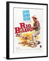 RIO BRAVO, John Wayne on French poster art, 1959.-null-Framed Art Print