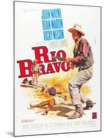 RIO BRAVO, John Wayne on French poster art, 1959.-null-Mounted Art Print