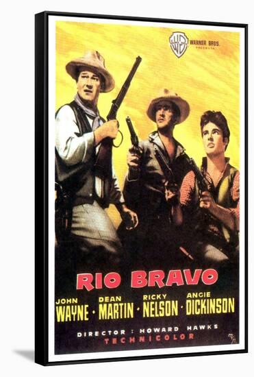 Rio Bravo, Spanish Movie Poster, 1959-null-Framed Stretched Canvas