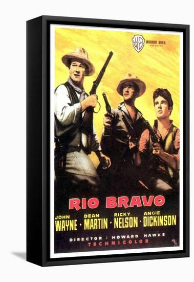 Rio Bravo, Spanish Movie Poster, 1959-null-Framed Stretched Canvas