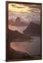 Rio De Janeiro at Sunset with Sugar Loaf and Christ the Redeemer From Niteroi-Alex Saberi-Framed Photographic Print