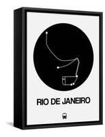 Rio De Janeiro Black Subway Map-NaxArt-Framed Stretched Canvas