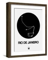 Rio De Janeiro Black Subway Map-NaxArt-Framed Art Print