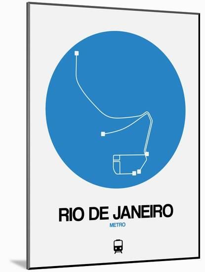 Rio De Janeiro Blue Subway Map-NaxArt-Mounted Art Print