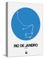 Rio De Janeiro Blue Subway Map-NaxArt-Stretched Canvas