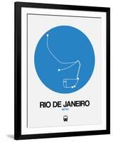 Rio De Janeiro Blue Subway Map-NaxArt-Framed Art Print